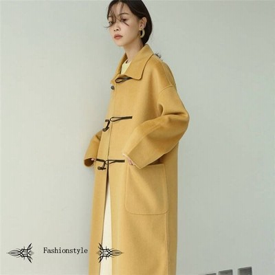 ダッフルコート トグルボタン レディース ラシャコート ロング アウター フードなし 無地 厚手 大人可愛い シンプル 秋服 冬服 通学 通勤 通販 Lineポイント最大get Lineショッピング