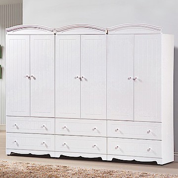 AS DESIGN雅司家具-桑妮白色8×7尺衣櫥-240*57*197cm