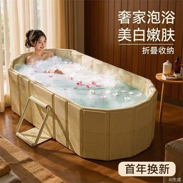 佳萌泡澡桶大人秒開恒溫可折疊免安裝新款大號浴缸家用成人沐浴桶