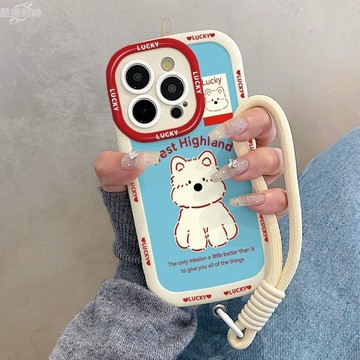 幸運西高地小狗 適用蘋果16promax泡芙殼iphone15plus手機殼12新款14創意13卡通11防摔軟殼
