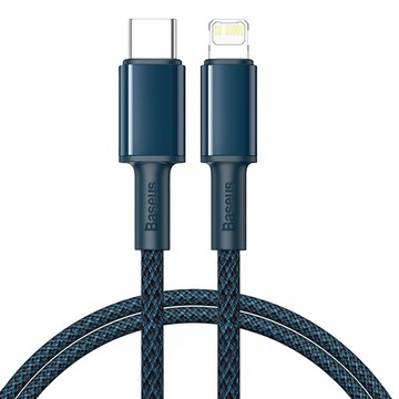 Baseus 倍思 PD 高密編織快充線 20W 數據線 Type-C to Lightning  1m  海軍藍  1條
