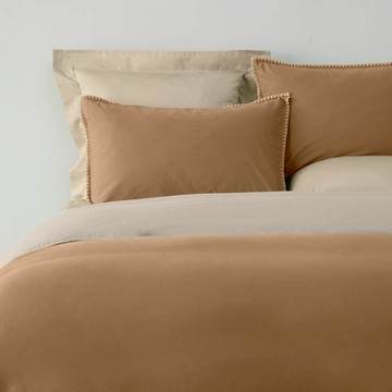 (組)艾禮思山形繡200織水洗棉床被四件組加大雙人 橘米