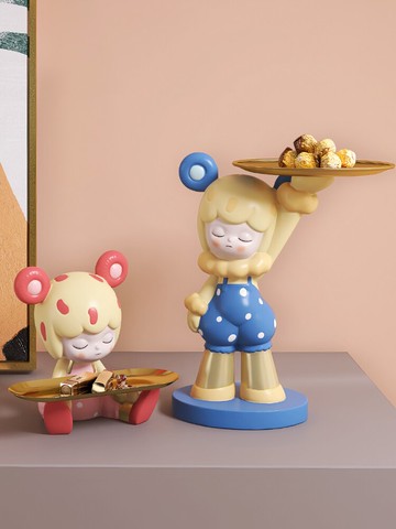 創意玄關鑰匙收納擺件客廳電視柜臥室女孩托盤輕奢實用家居裝飾品