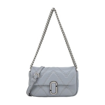 MARC JACOBS THE J MARC MINI小羊皮絎縫鏈袋兩用包-迷你/灰藍_廠商直送