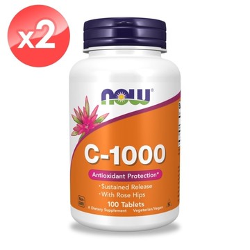 【NOW】維生素C1000緩釋錠2瓶組(100顆*2瓶)
