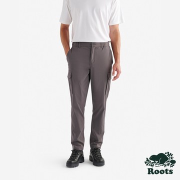 Roots男裝- ROOTS WOVEN SLIM CARGO 長褲-灰色