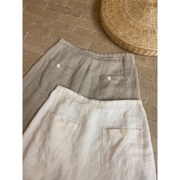 牛X貨 巨炸裂！時尚感亞麻彎刀闊腿褲女夏薄款涼感透氣百搭休閑褲