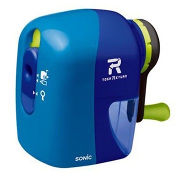 日本文具 SONIC - 自動彈出手動削鉛筆機-深藍