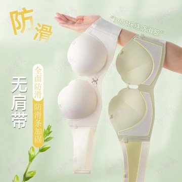 【臺灣👙】1135直播小胸無肩帶隱形防滑內衣透氣聚攏調整型蜜桃胸兩穿文胸罩【伊娜美】