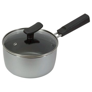 珍珠金屬單柄鍋 IH適用  16cm  銀色 + 黑色  1個