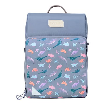 pugo 噗果 好好扣 插畫師圖案前蓋 雙肩包  霧藍恐龍  31 x 26.5cm