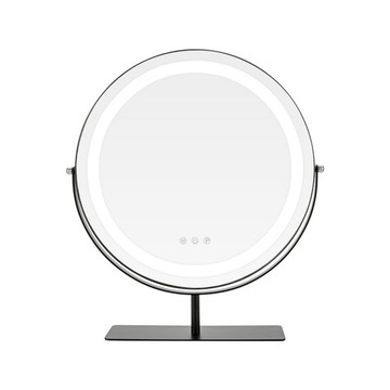 酒店臺式旋轉LED帶燈美容鏡桌面梳妝臺智能觸摸調光好萊塢鏡子