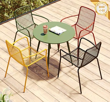 【庭院休閒】戶外桌椅組合 庭院桌椅 陽臺桌椅 花園桌椅 露天桌椅 休閒桌椅 防腐木鐵藝 可摺疊易收納 陽臺花園庭院通用