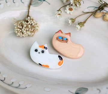 三花貓 / 暹羅貓 手作 髮夾 / 鴨嘴夾 / 髮飾 / 貓咪