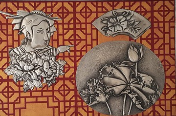 展覽義賣錫雕 賞花 畫框