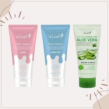 【isLeaf 依絲莉】溫和柔膚潔顏乳150g／蘆薈舒緩洗面乳150g｜保濕 溫和 舒緩肌膚 DS002060