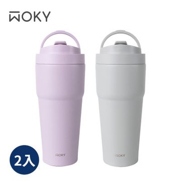 【WOKY 沃廚】本真系列_316不鏽鋼渾圓杯770ml (附矽膠吸管)(買1送1)