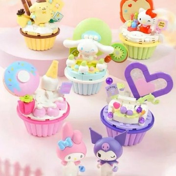 【遊戲家】MRAY 杯子蛋糕積木-庫洛米 Kitty 美樂蒂 大耳狗 布丁狗 怕洽狗 送精美禮品G4