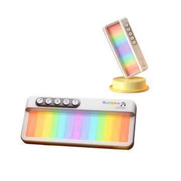 【Hi-toys】迷你七彩炫光觸控電子琴/掌上型彩虹觸摸音樂琴/多功能鋼琴玩具