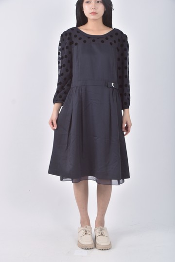 (M) perng yuh挖洞藍色洋裝