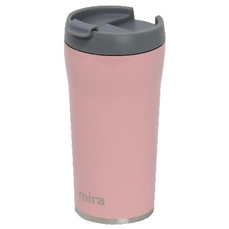 特別価格MIRA 12 oz Stainless Steel Insulated Travel Mug for Coffee ＆ Tea Vacuum Insulated Car Tumbler Cup with Spill Proof Twist On Flip Li並行輸入