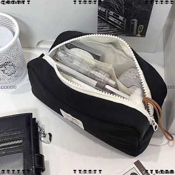 超實惠 八 筆盒 鉛筆盒 收納袋 鉛筆袋 黑色貓咪墩墩包筆袋學生ins日系高顏值純色方方大容量文具收納袋