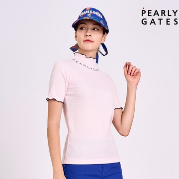 【ṔEARLY GATES】女款粉紅色優雅設計感親膚舒適氣質感百搭風格短袖立領衫 JLV27312