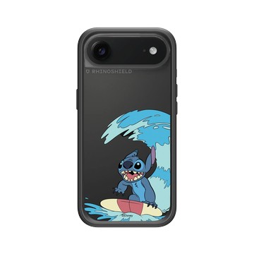 iPhone Air Mod NX -邊框背蓋組合 (相機按鈕) 黑 - 迪士尼-史迪奇 Disney Stitch - 經典系列-不游泳但衝浪
