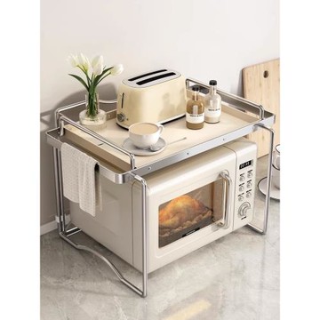 廚房置物架ins風微波爐烤箱架臺面電飯鍋空氣炸鍋家用一體收納架