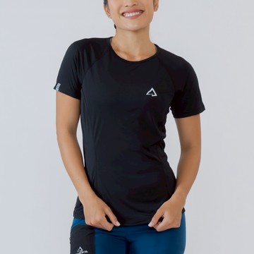 Wi 環保機能輕量速乾短袖上衣 女款 黑色