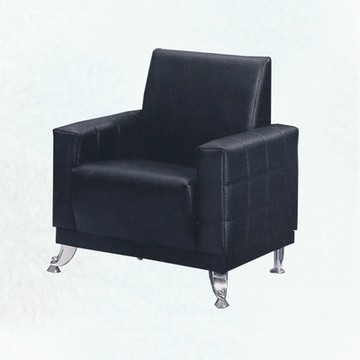 文創集 索拉爾黑色柔韌皮革單人座沙發椅-73x70x84cm免組