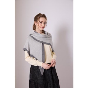 QWI義大利精品羊絨外套式披肩兩件組