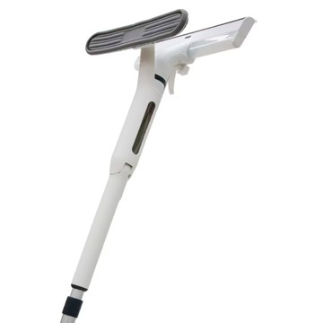 奇麗屋 多功能玻璃清潔刷 伸縮桿 可旋轉刷頭 內置噴水壺 棉布刷頭 刮擦清潔二合一  1支  白色