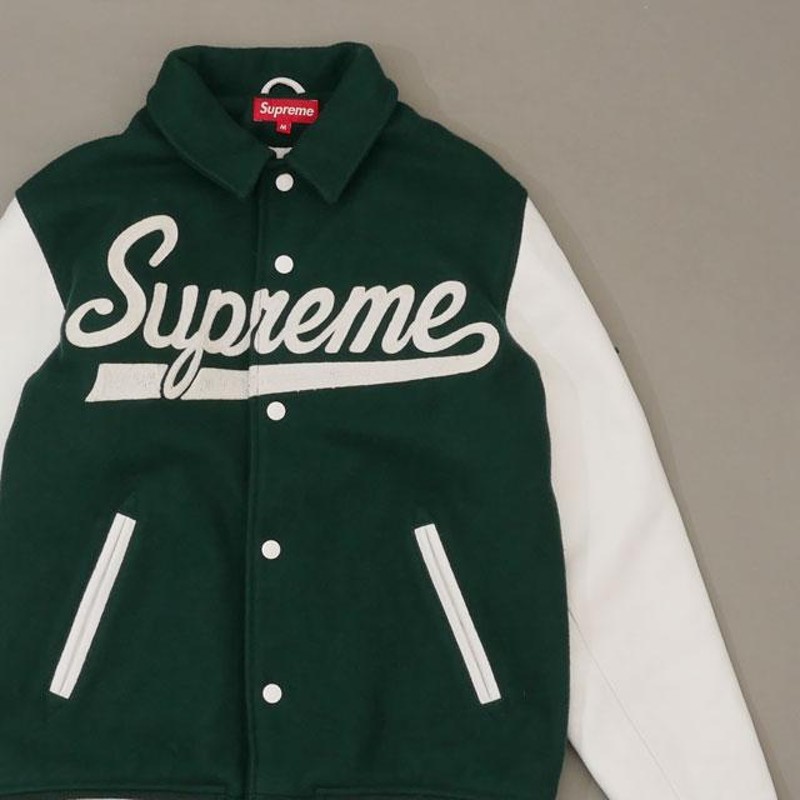 シュプリーム Supreme Varsity Jacket バーシティー ジャケット スタジャン GREEN グリーン Mサイズ 【中古】  130003394045 (OUTER) | LINEショッピング