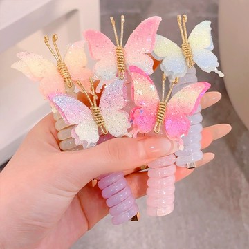 髮圈 兒童髮圈 電話線髮圈 韓版髮飾 女童頭飾 馬尾髮圈 綁辮子神器 高彈性 可愛 橡皮筋 高馬尾 髮圈 XU4