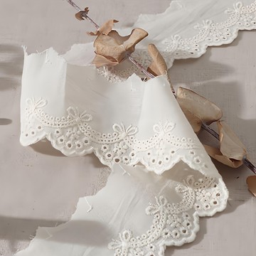 Handis 薩布麗娜棉質刺繡蕾絲  2入  自然原色