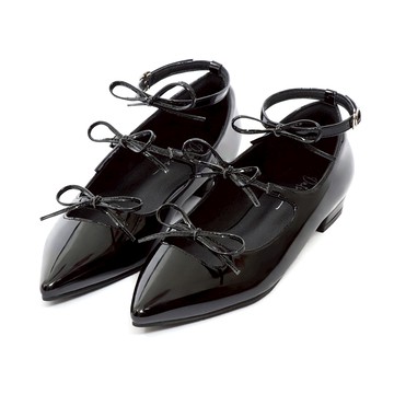 D+AF 甜美歌德蝴蝶結三條帶尖頭鞋