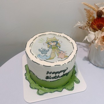 客製化燃燒2D蛋糕 手繪風格 燃燒蛋糕 蛋糕 鑠甜點 紀念日 題字