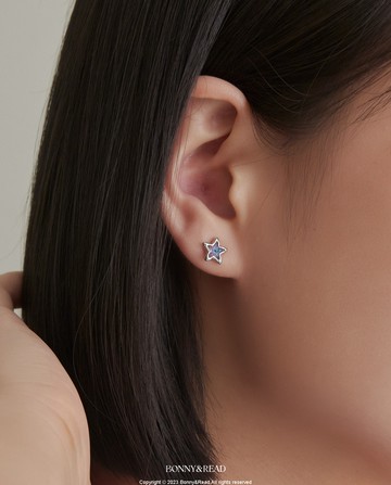 [韓國] [採用施華洛世奇水晶/銀針] 海洋之星耳環 / Star Of The Ocean Earring