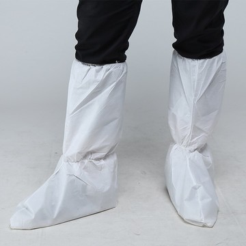 一次性靴套無紡布長筒高腰防塵腳套透氣雙筋防護加厚透氣膜鞋套