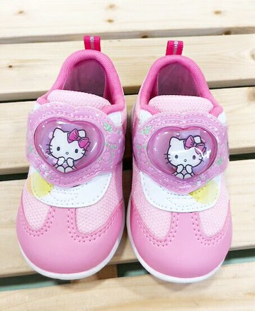 【震撼精品百貨】Hello Kitty 凱蒂貓 台灣製Hello kitty正版兒童亮燈包鞋-粉花(13 18號)#18718 震撼日式精品百貨