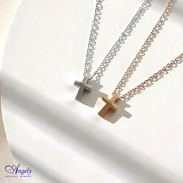 [快速出貨] 【Angely】祝福守護．鈦鋼極簡十字架項鍊(享盒裝服務)｜簡約 百搭 日常 生日禮物 情人禮物 女生禮物 女友禮物
