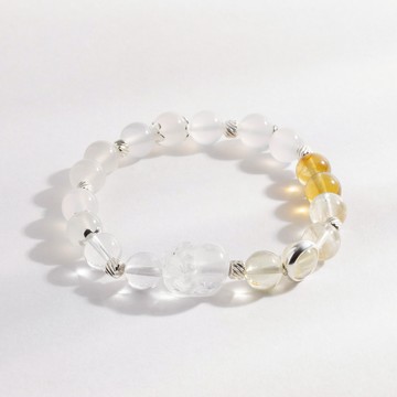 貔貅 | 白水晶 白玉髓 黃水晶 黃螢石 | 天然水晶手鍊