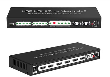 [5大陸直寄] AIS 艾森 HDMI線2.1版四進二出8K60Hz 高清切換器音頻 分離4進2出矩陣 HDMX0016M1