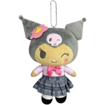 【震撼精品百貨】酷洛米_Kuromi~Sanrio 日本SANRIO三麗鷗 酷洛米絨毛玩偶收納包附扣環-辣妹款L*16057