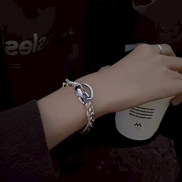 ☆LimeLight☆ 黑曜石 鋯石 寶石 雙層 層次 簡約 復古 飾品 手鍊 女生手鍊 男生手鍊 ACC-C10016