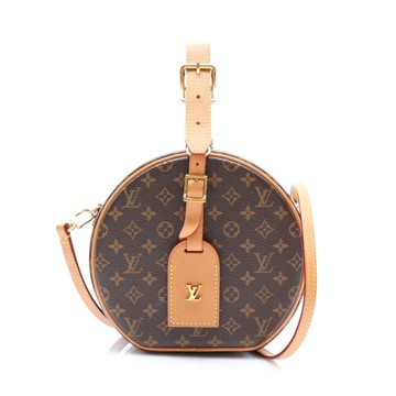 LOUIS VUITTON LV 路易威登 棕色 原花帆布 Petite Boite Chapeau 肩背包 【二手名牌BRAND OFF】