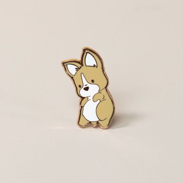 【Bellzi】Corgi- Float 柯基金屬徽章-飄