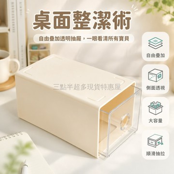 桃園出貨✨ 桌面收納盒 抽屜式學生辦公室雜物透明文具整理置物架吧唧收納盒子