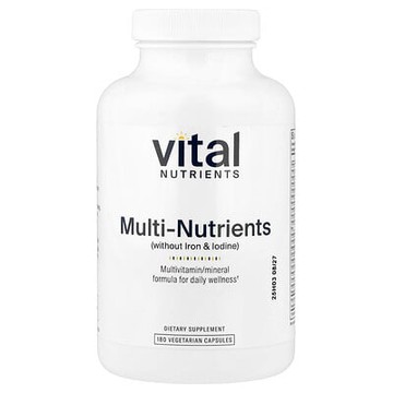 Vital Nutrients, 多營養素（無鐵和碘），180 粒素食膠囊